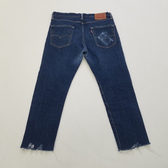 Levi's 502 Raw Hem (No From Manufacturer) Distressed  Regular Taper Jeans - Picture 9 of 15